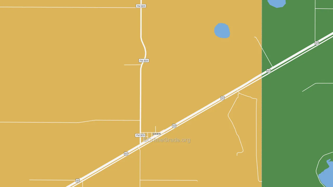 79025, TX Map of Drug-Related Crime Rates