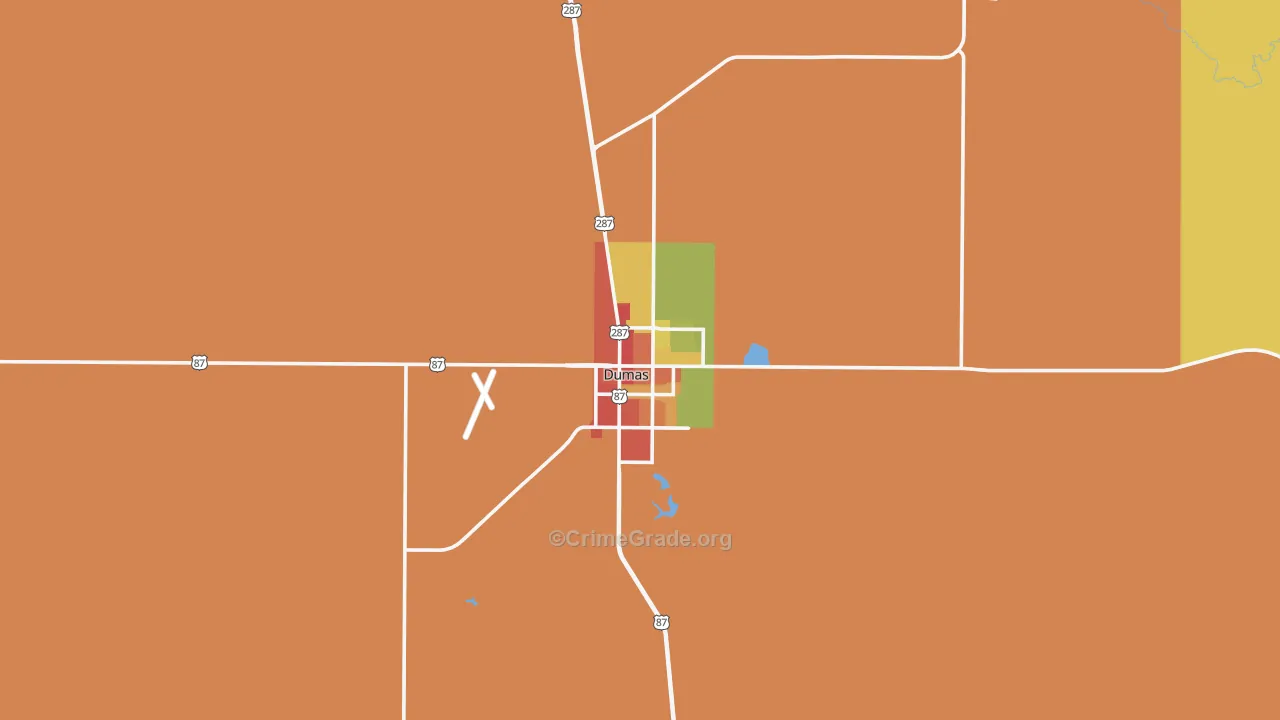 79029, TX Map of Drug-Related Crime Rates