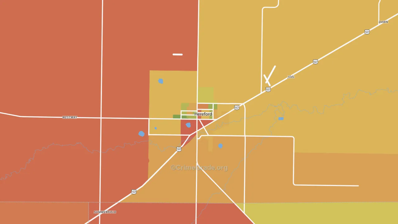 79045, TX Map of Drug-Related Crime Rates