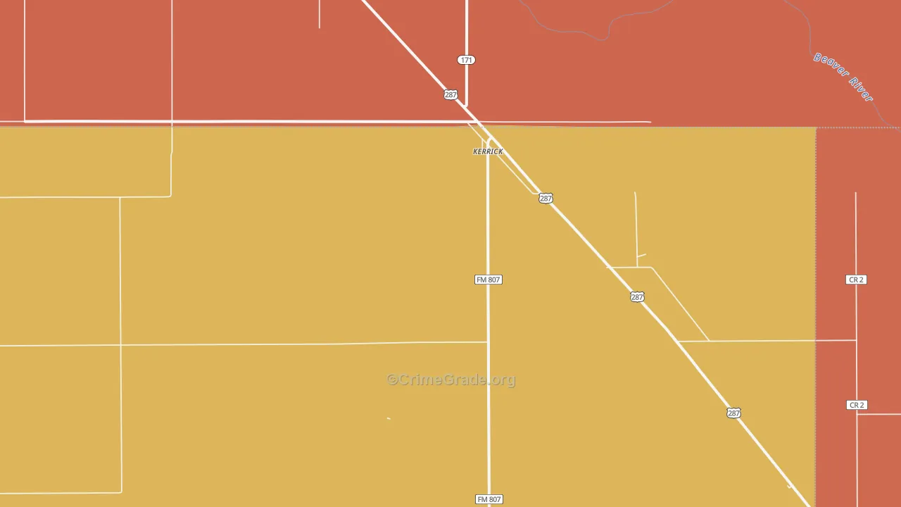 79051, TX Map of Drug-Related Crime Rates