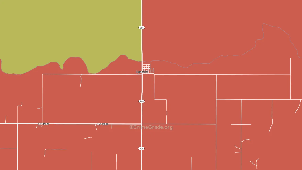 79056, TX Map of Drug-Related Crime Rates