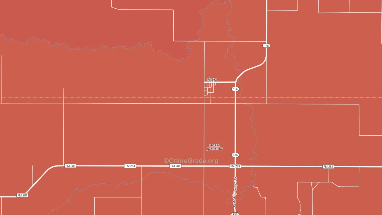 79062, TX Map of Drug-Related Crime Rates