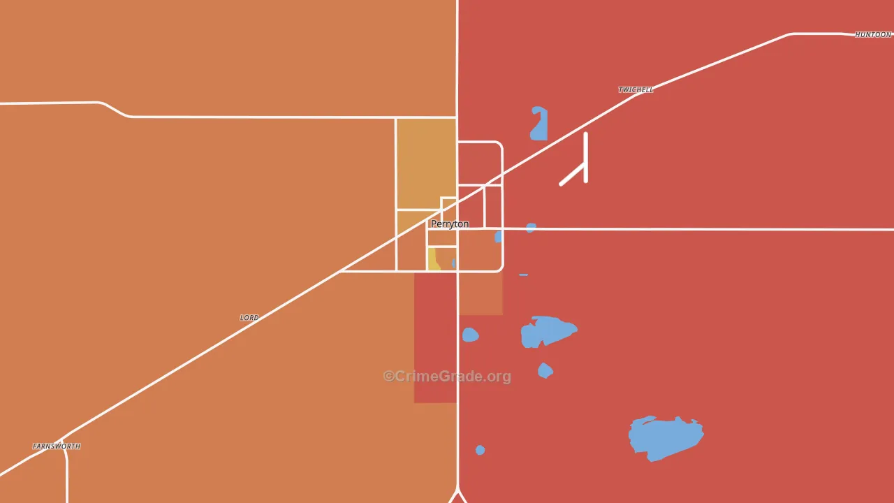 79070, TX Map of Drug-Related Crime Rates