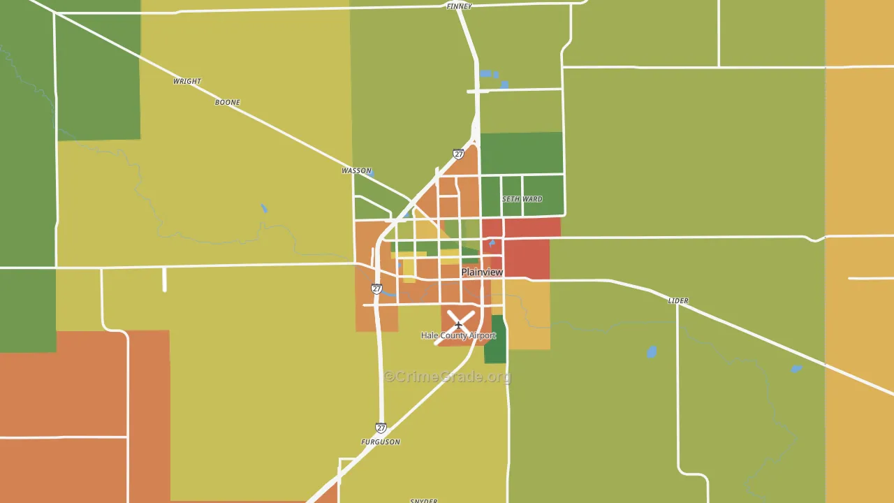 79072, TX Map of Drug-Related Crime Rates