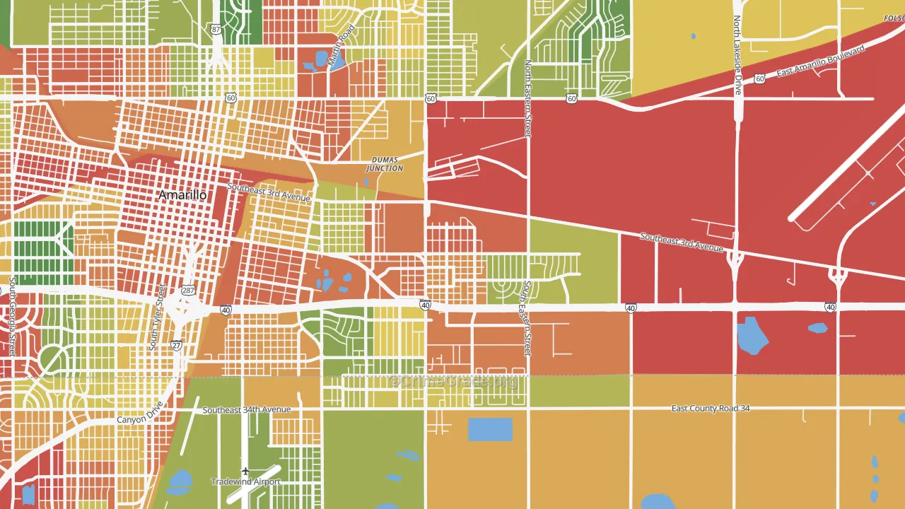 79104, TX Map of Drug-Related Crime Rates