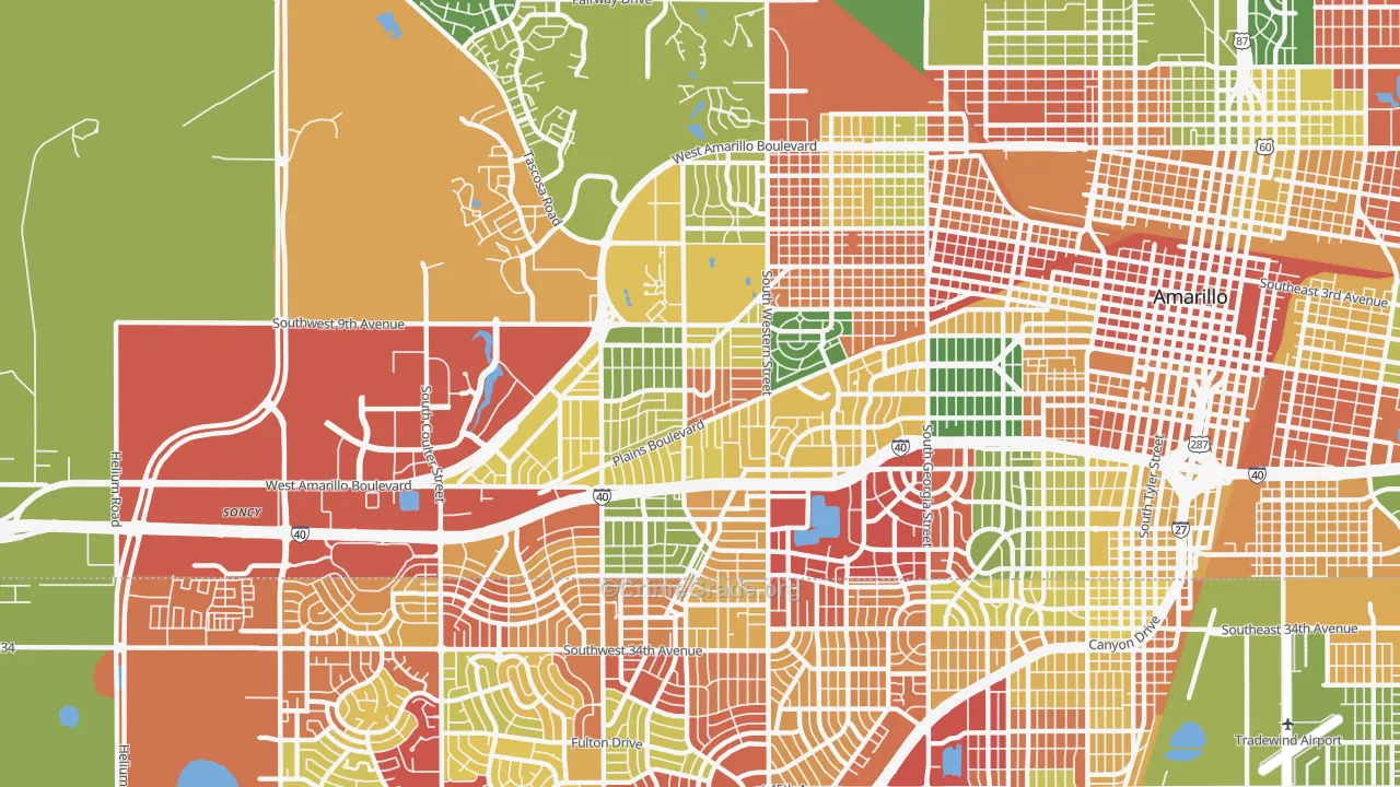 79106, TX Map of Drug-Related Crime Rates