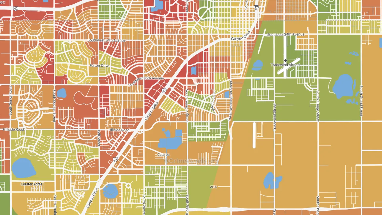 79110, TX Map of Drug-Related Crime Rates