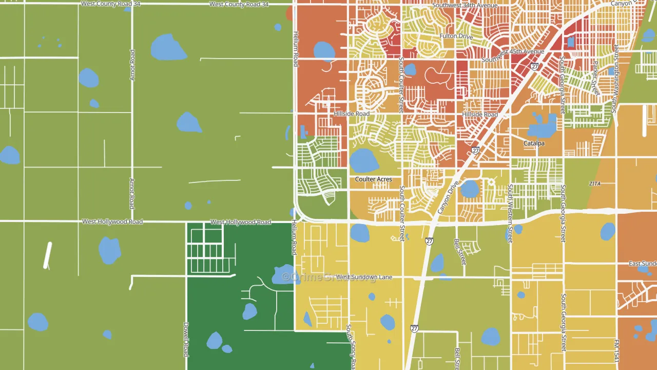 79119, TX Map of Drug-Related Crime Rates