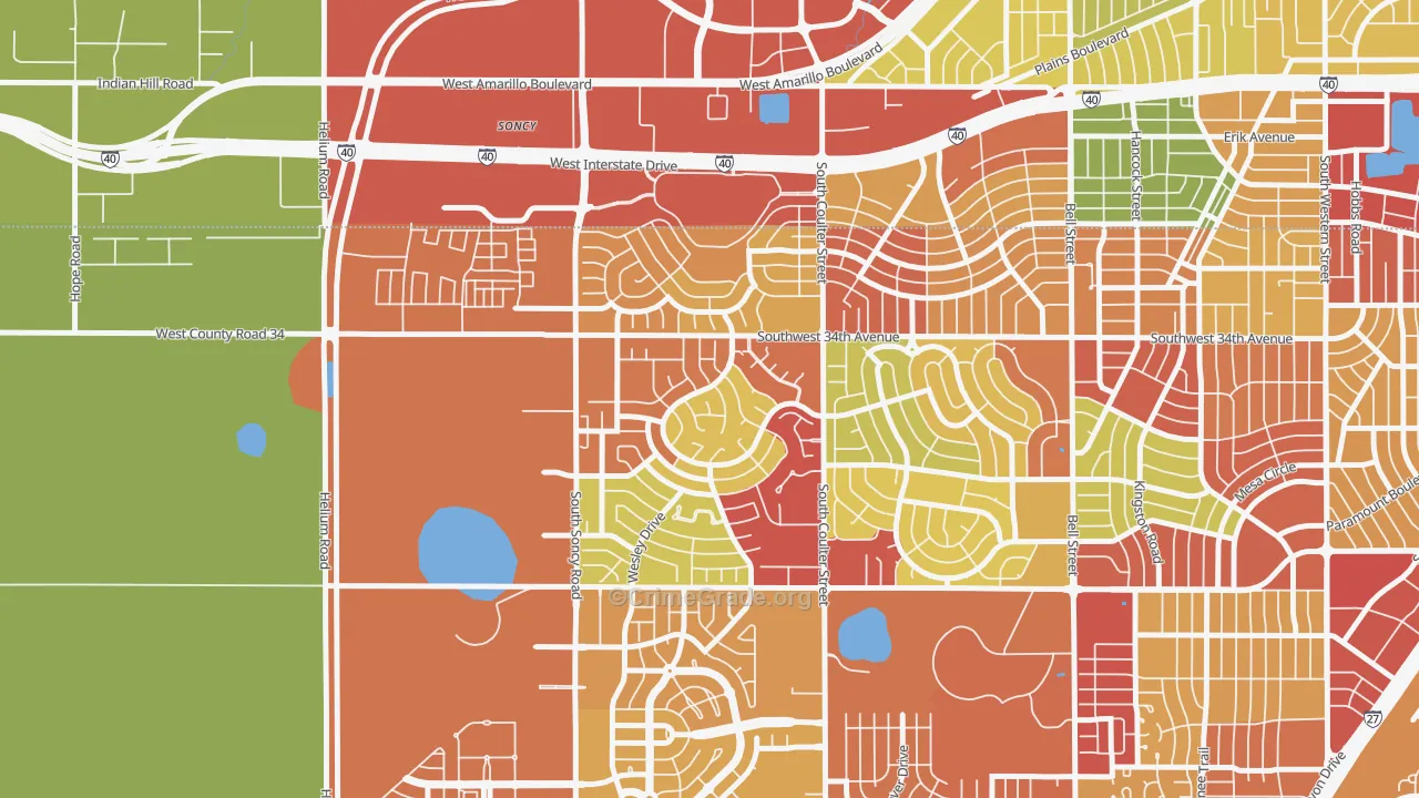 79121, TX Map of Drug-Related Crime Rates