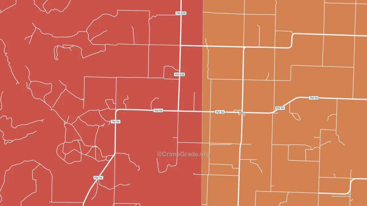79259, TX Map of Drug-Related Crime Rates