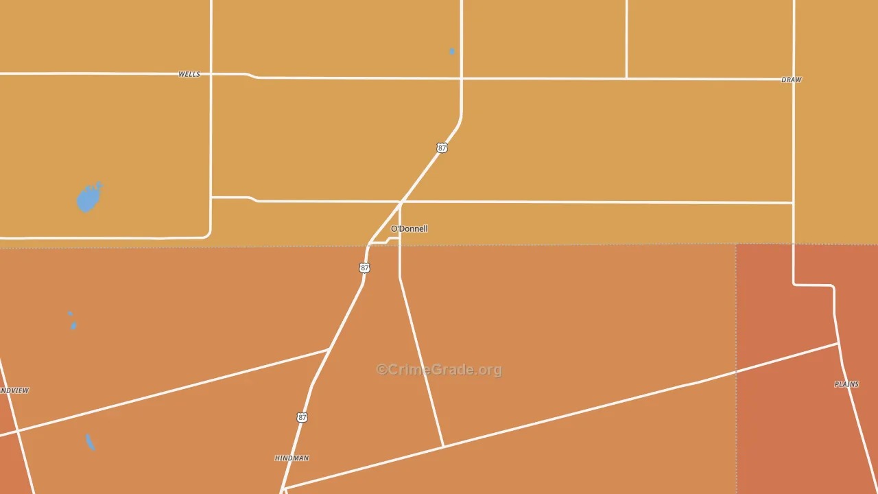 79351, TX Map of Drug-Related Crime Rates