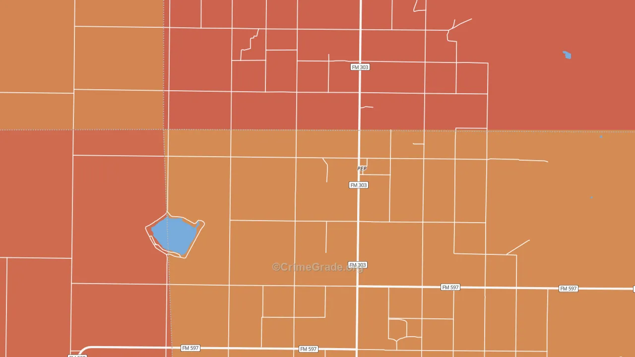 79353, TX Map of Drug-Related Crime Rates