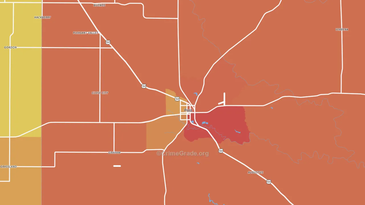 79356, TX Map of Drug-Related Crime Rates