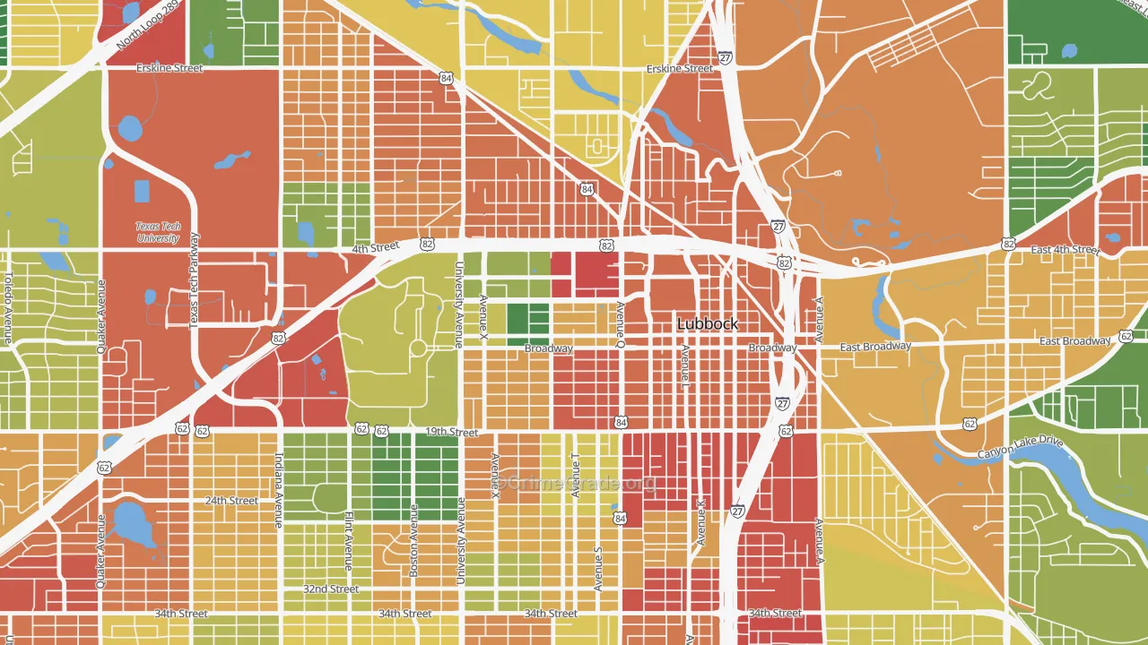79401, TX Map of Drug-Related Crime Rates