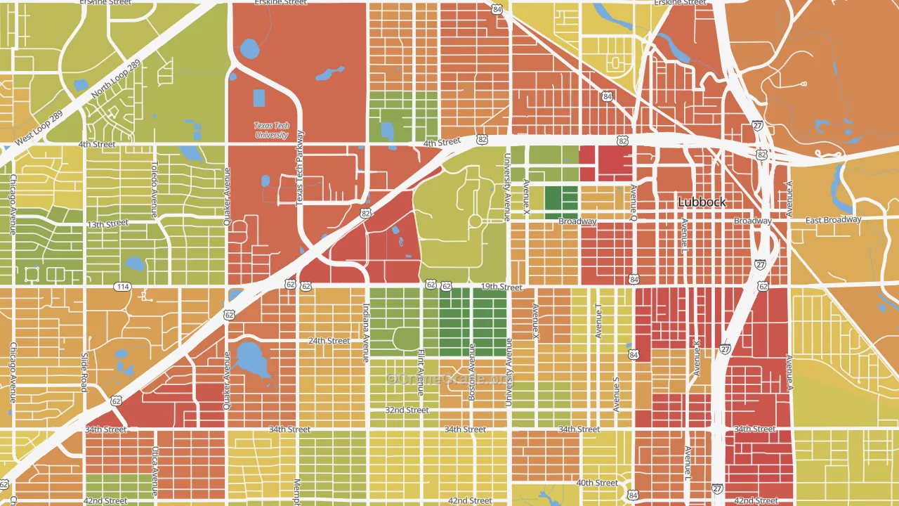 79406, TX Map of Drug-Related Crime Rates