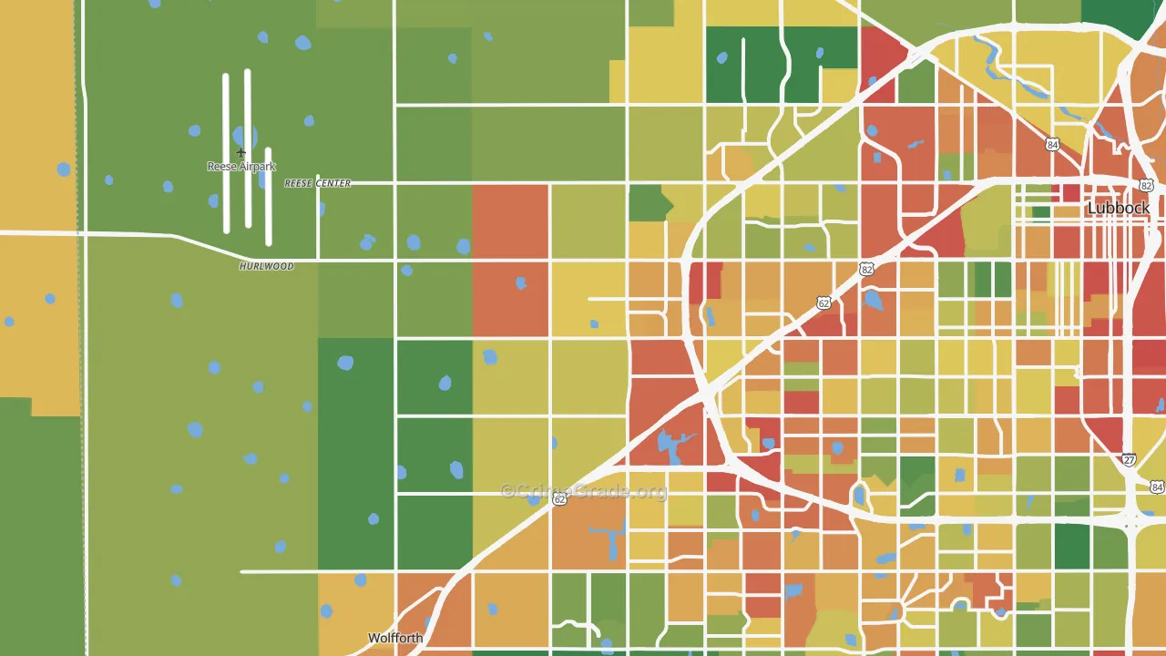 79407, TX Map of Drug-Related Crime Rates