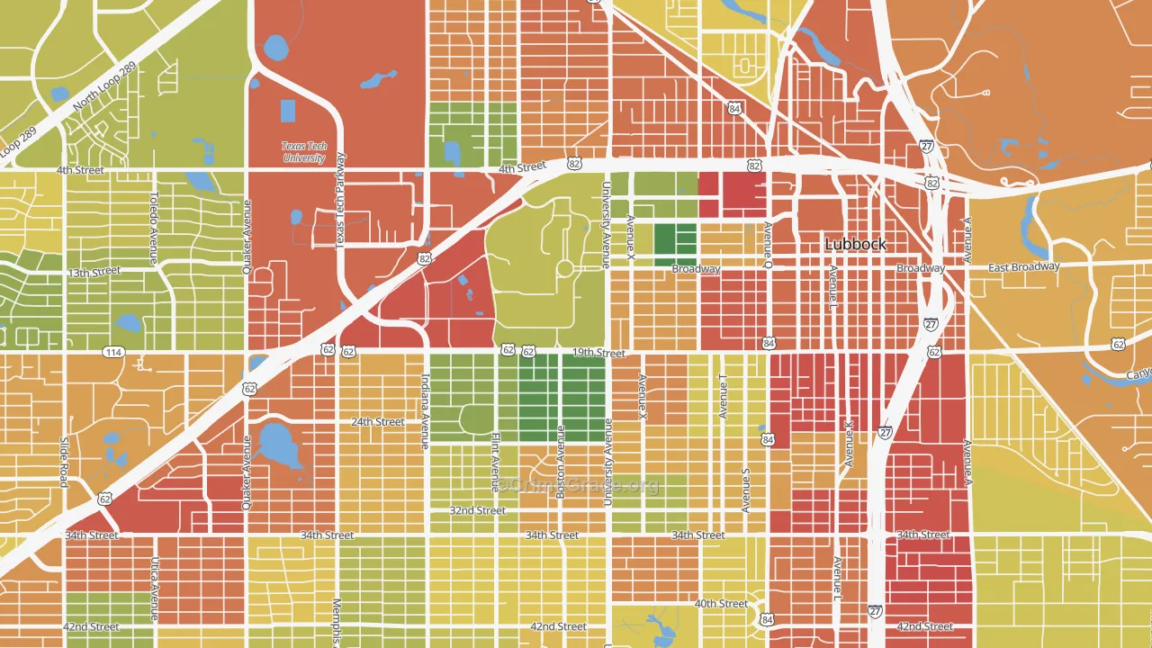 79409, TX Map of Drug-Related Crime Rates
