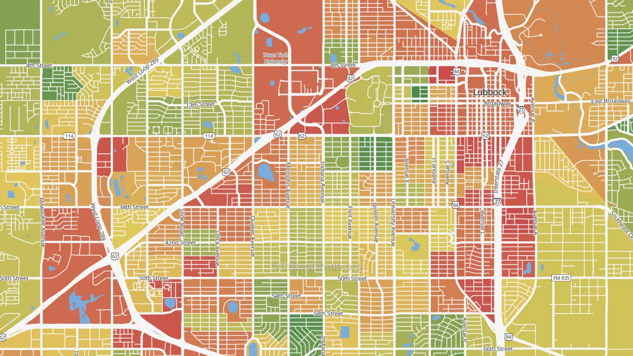 79410, TX Map of Drug-Related Crime Rates