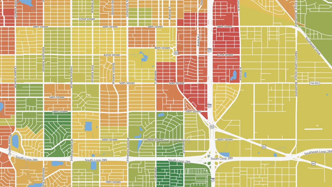79412, TX Map of Drug-Related Crime Rates
