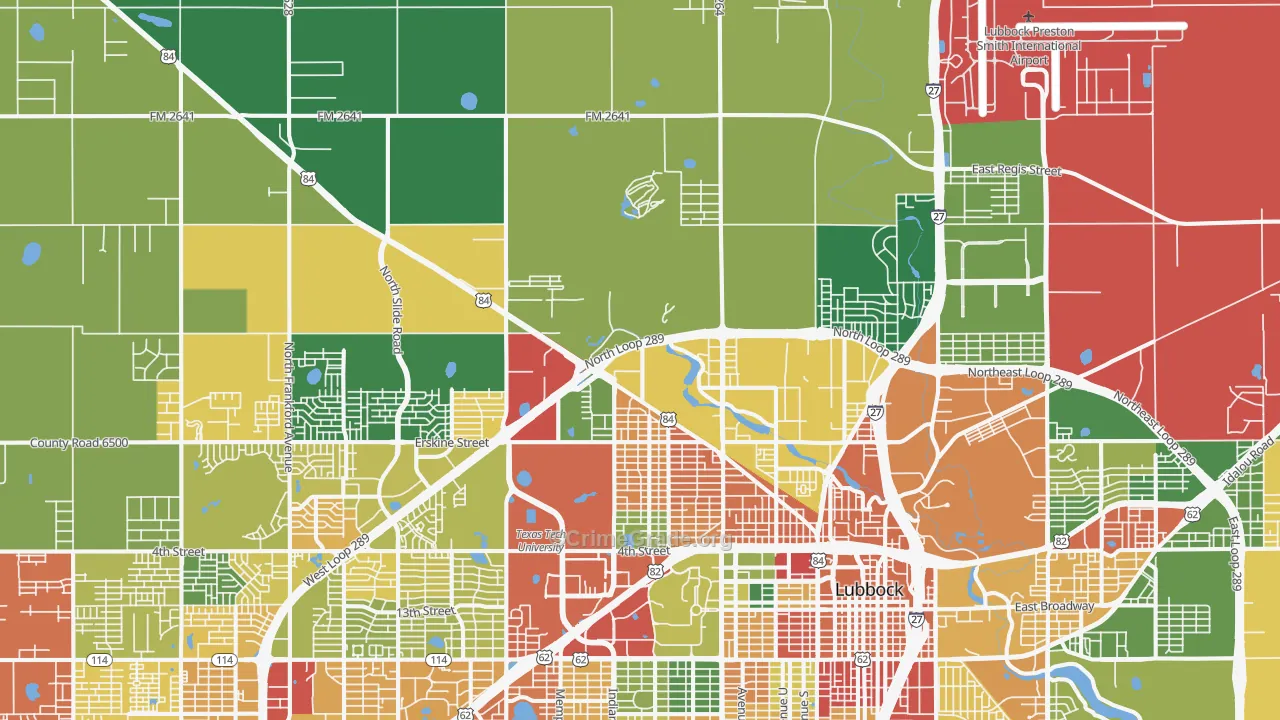 79415, TX Map of Drug-Related Crime Rates