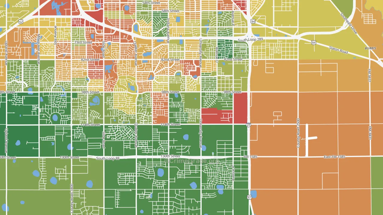 79423, TX Map of Drug-Related Crime Rates