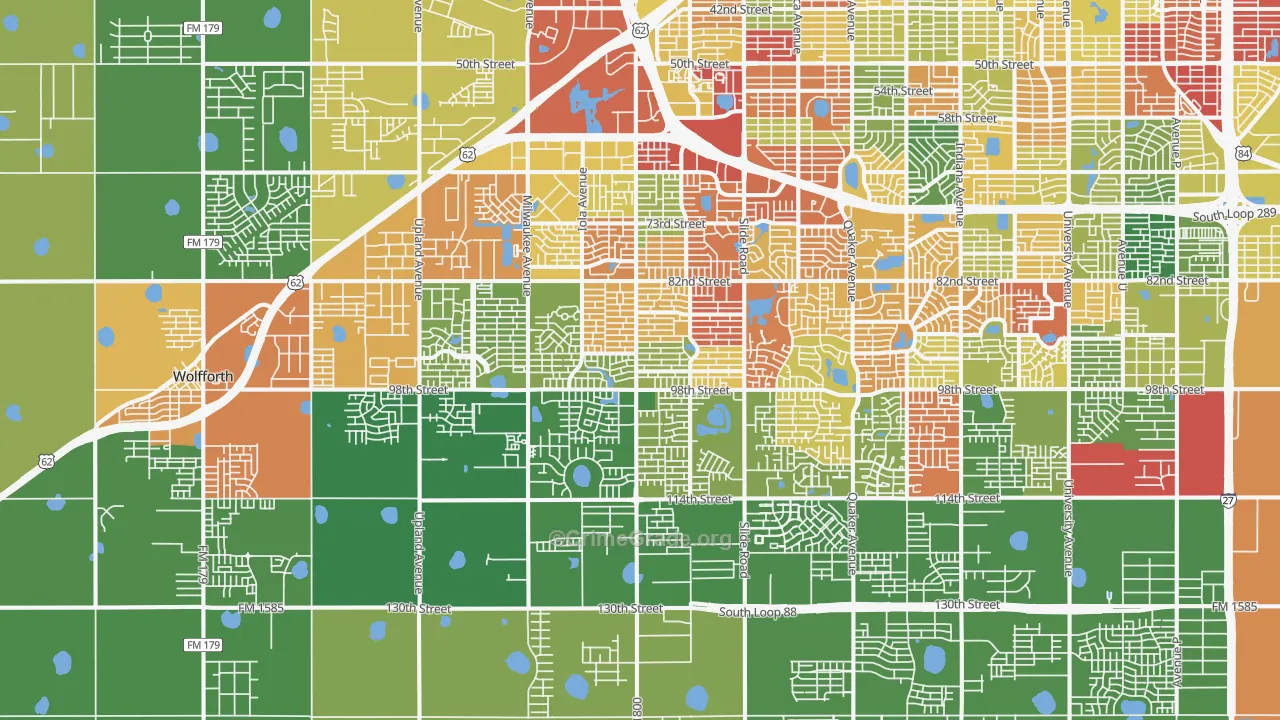 79424, TX Map of Drug-Related Crime Rates