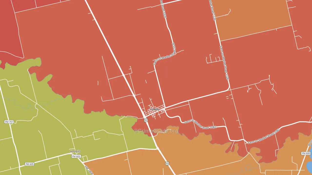 79525, TX Map of Drug-Related Crime Rates