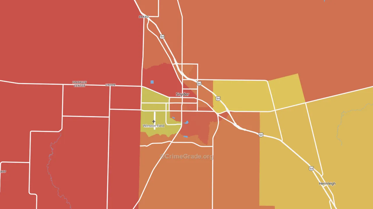 79549, TX Map of Drug-Related Crime Rates