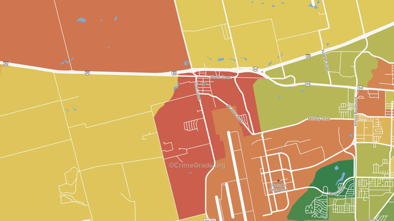 79563, TX Map of Drug-Related Crime Rates