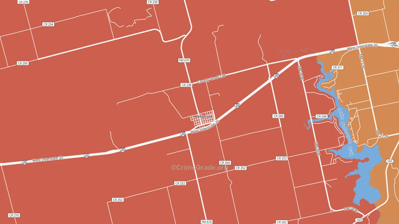 79565, TX Map of Drug-Related Crime Rates