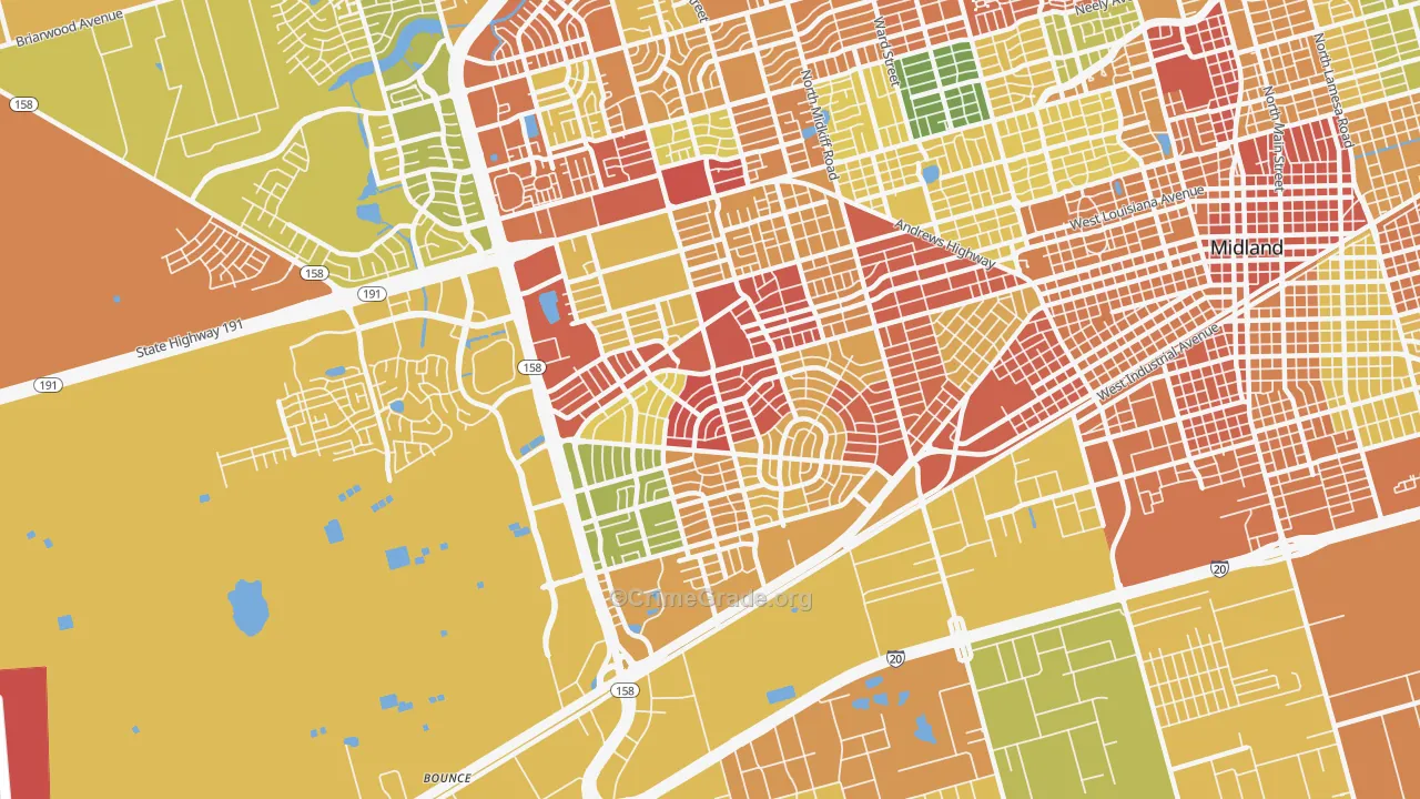 79703, TX Map of Drug-Related Crime Rates