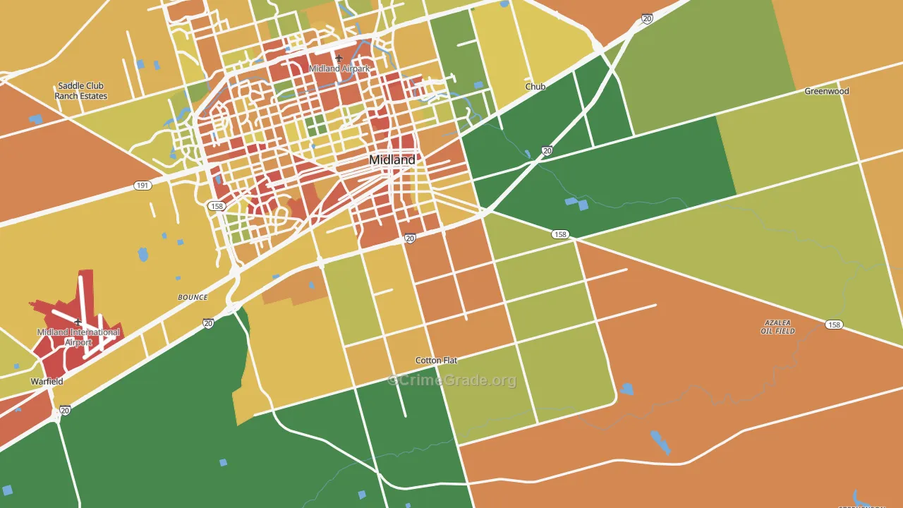 79706, TX Map of Drug-Related Crime Rates