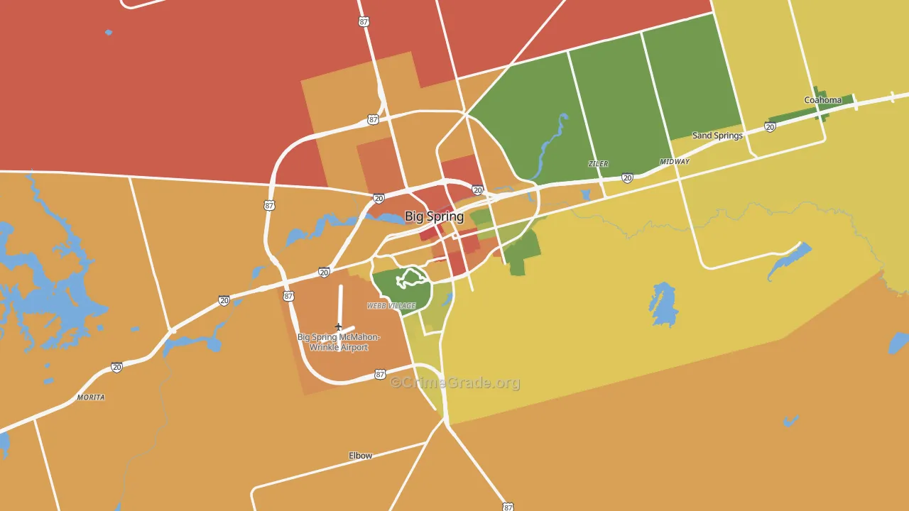 79720, TX Map of Drug-Related Crime Rates