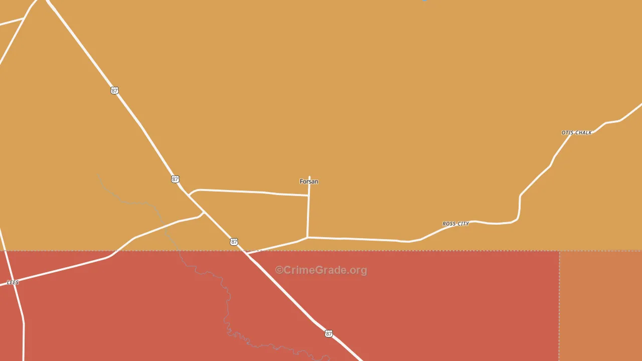 79733, TX Map of Drug-Related Crime Rates