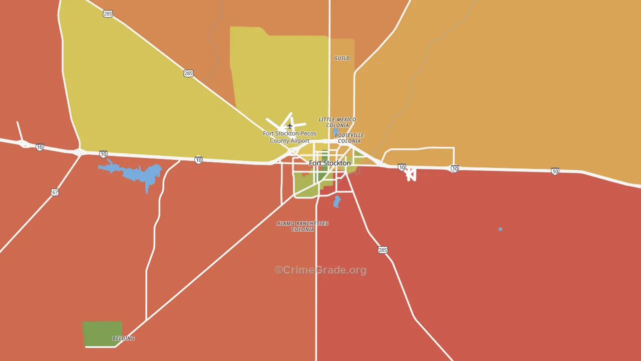79735, TX Map of Drug-Related Crime Rates