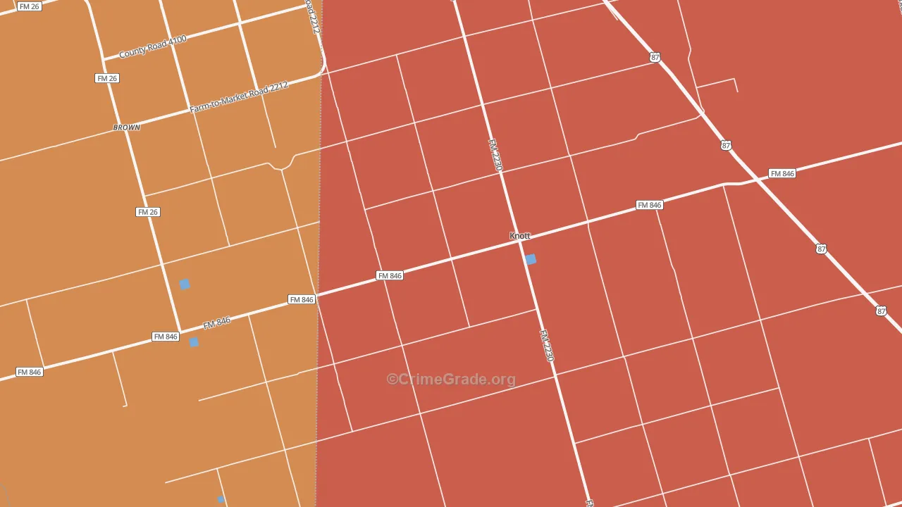 79748, TX Map of Drug-Related Crime Rates