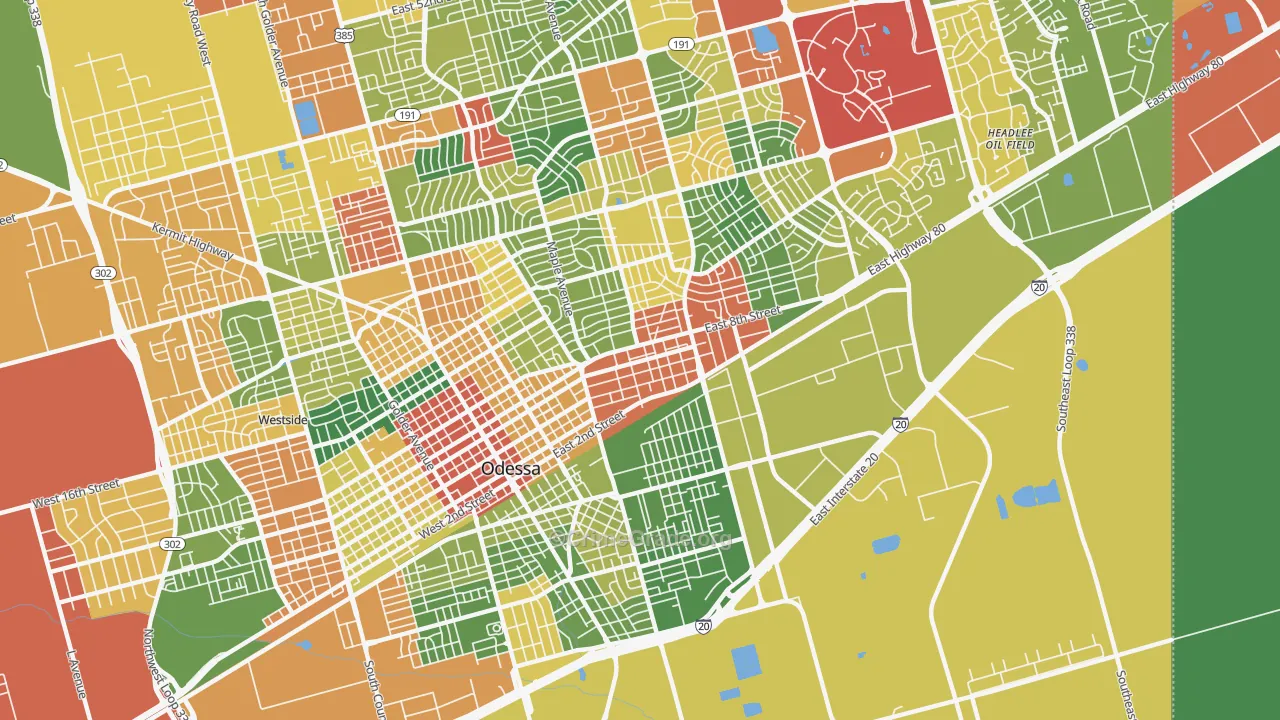 79761, TX Map of Drug-Related Crime Rates