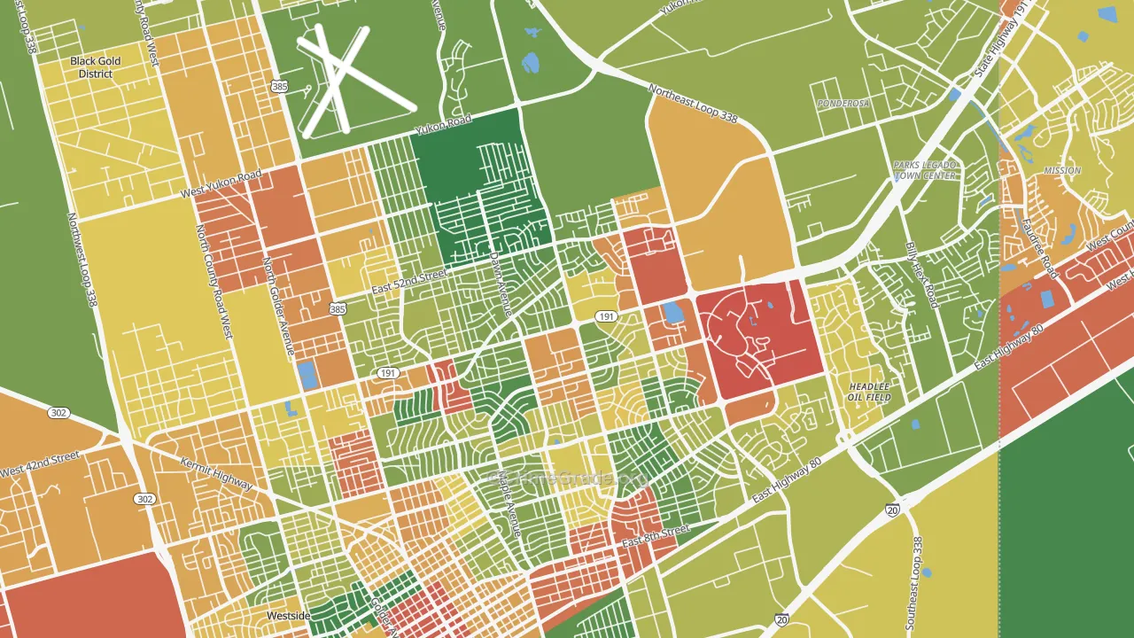 79762, TX Map of Drug-Related Crime Rates