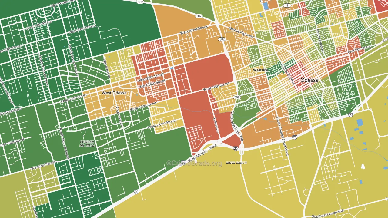 79763, TX Map of Drug-Related Crime Rates