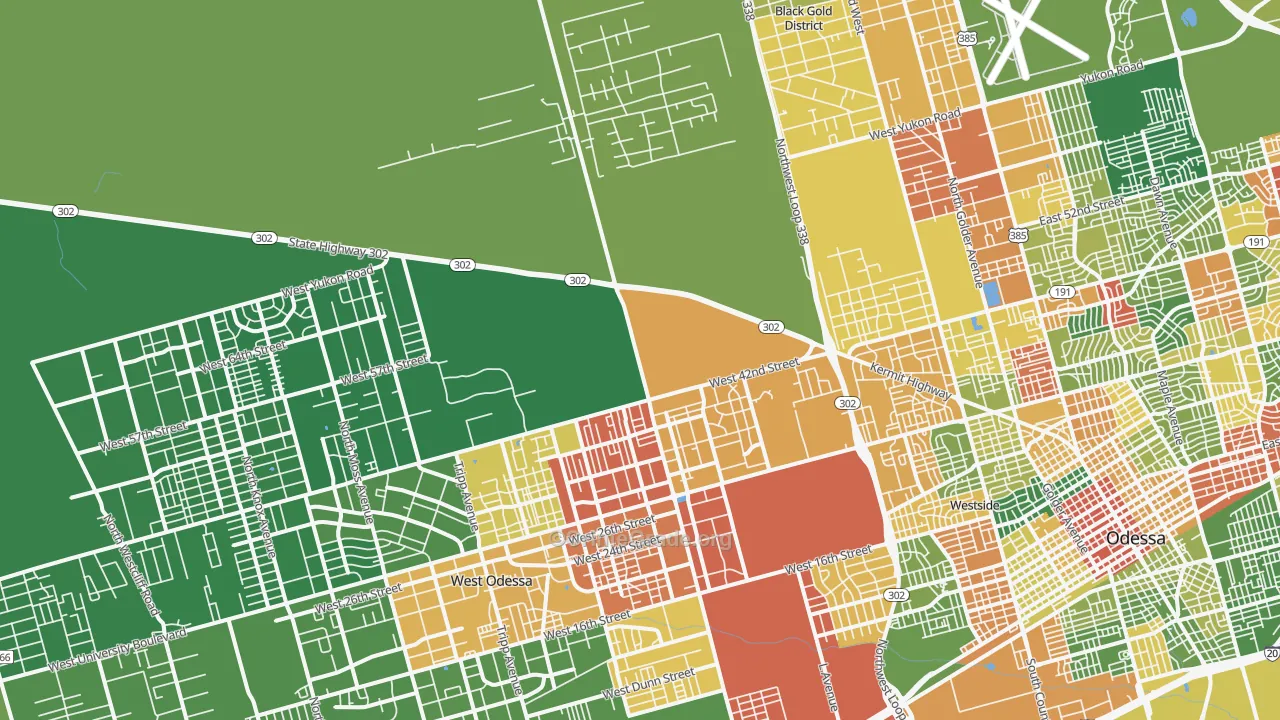 79764, TX Map of Drug-Related Crime Rates