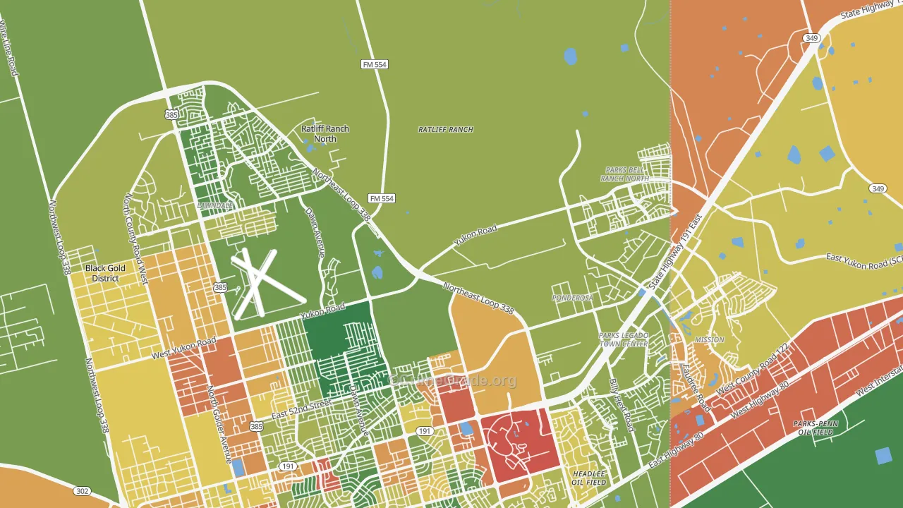 79765, TX Map of Drug-Related Crime Rates