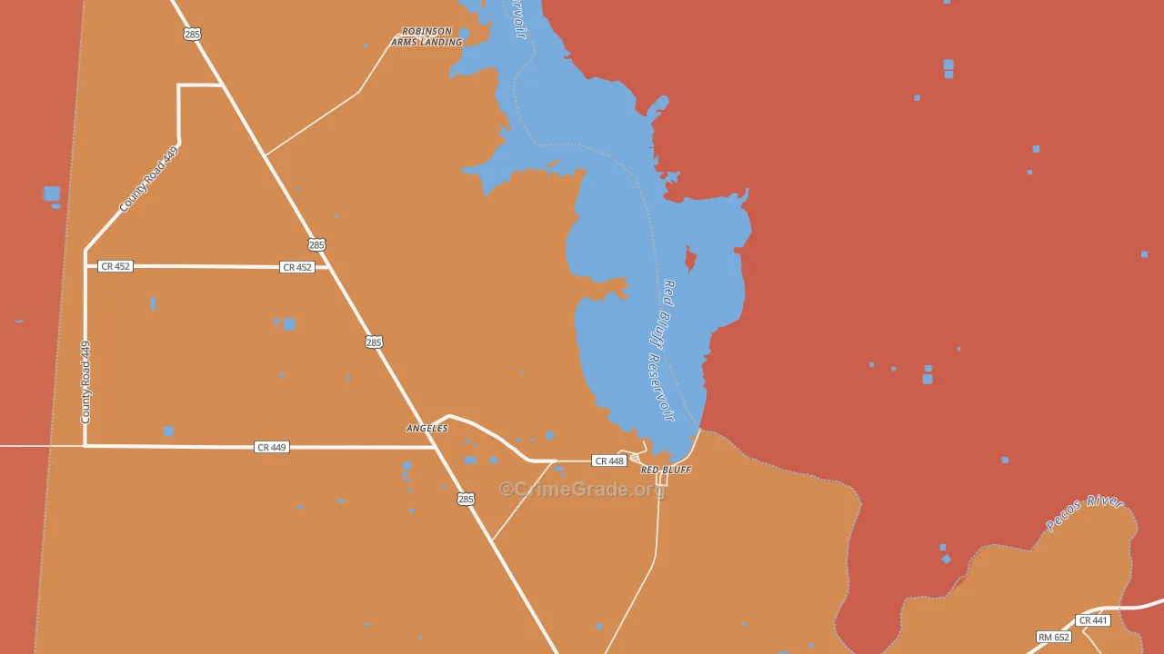 79770, TX Map of Drug-Related Crime Rates
