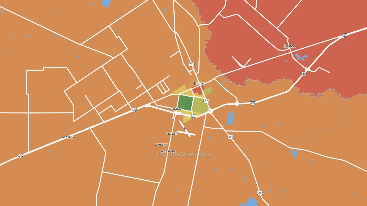 79772, TX Map of Drug-Related Crime Rates