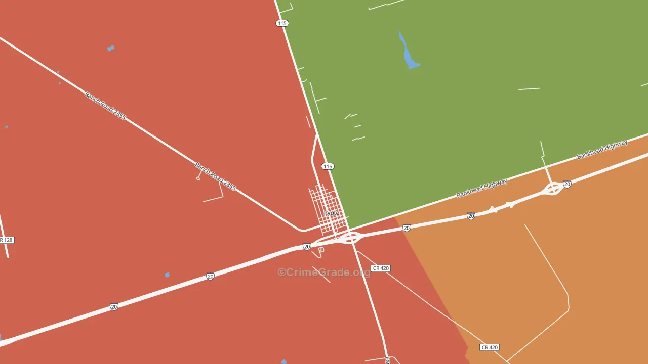 79777, TX Map of Drug-Related Crime Rates