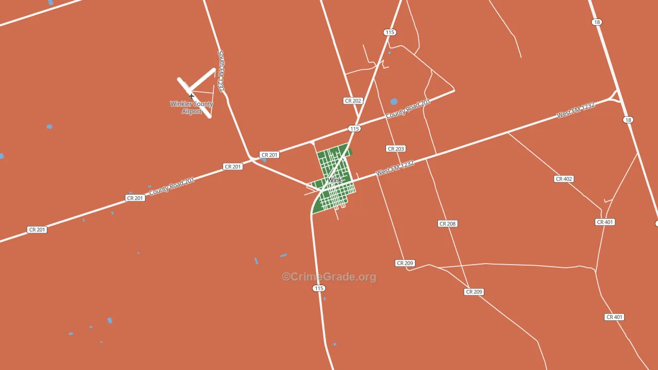79789, TX Map of Drug-Related Crime Rates