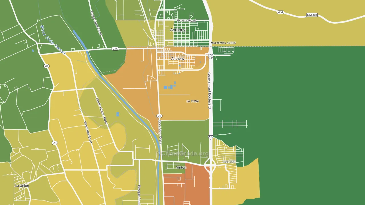 79821, TX Map of Drug-Related Crime Rates