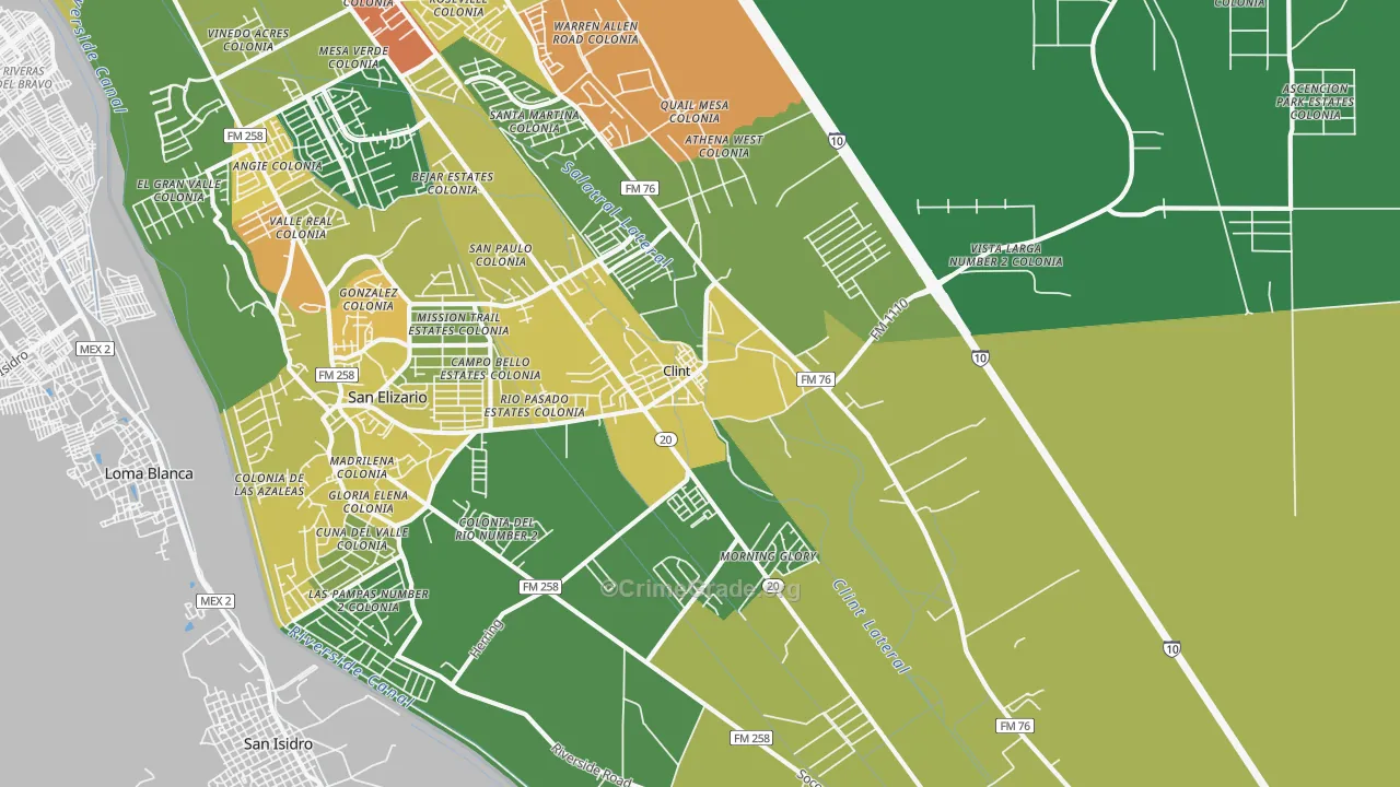 79836, TX Map of Drug-Related Crime Rates