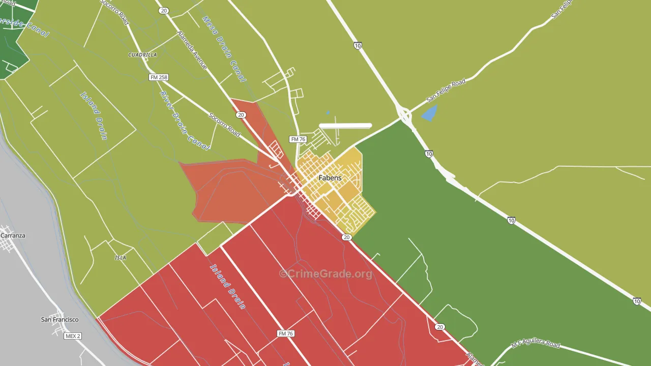 79838, TX Map of Drug-Related Crime Rates