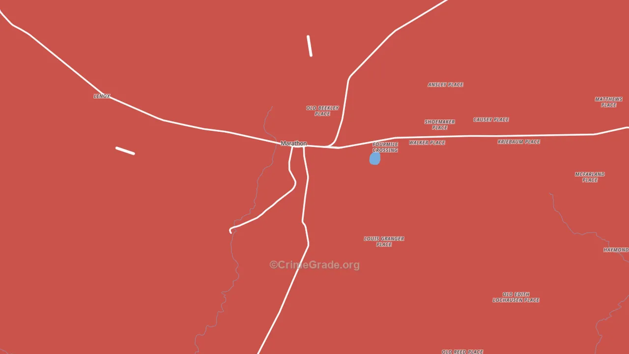 79842, TX Map of Drug-Related Crime Rates