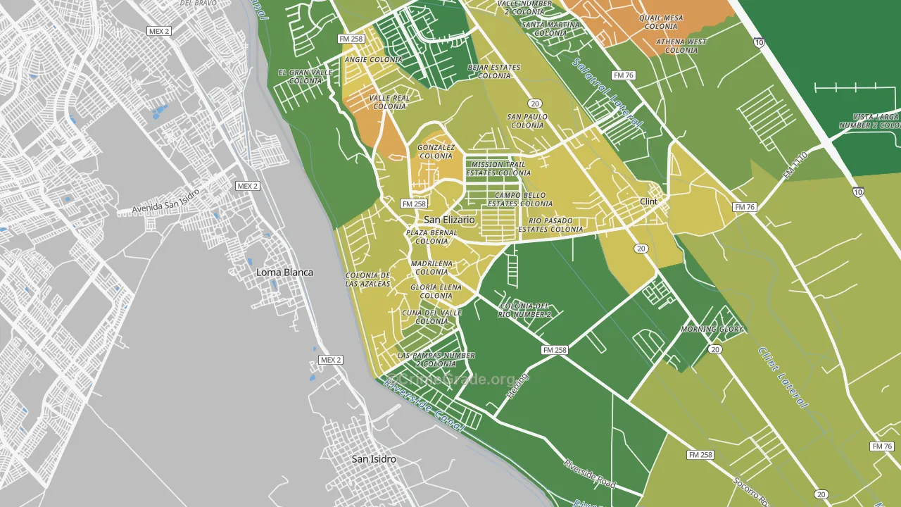 79849, TX Map of Drug-Related Crime Rates